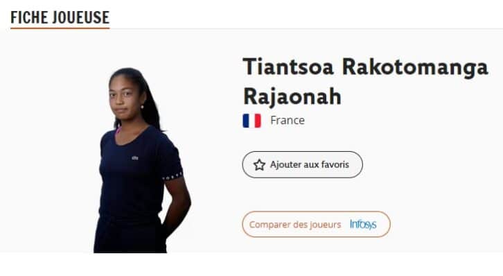 Image à la une de TENNIS – Tiantsoa Sarah Rakotomanga Rajaonah bénéficie d’une wild card pour participer à Roland Garros